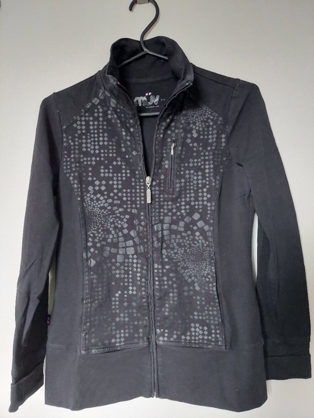 Smart Set  Women's Size S MUV Black Cotton Stretch Athletic Light Zip Jacket